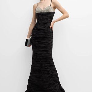 Jovani Ruched Crystal Trumpet Gown Size 10